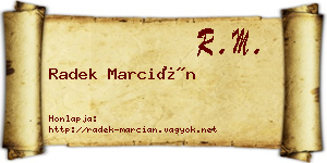 Radek Marcián névjegykártya
